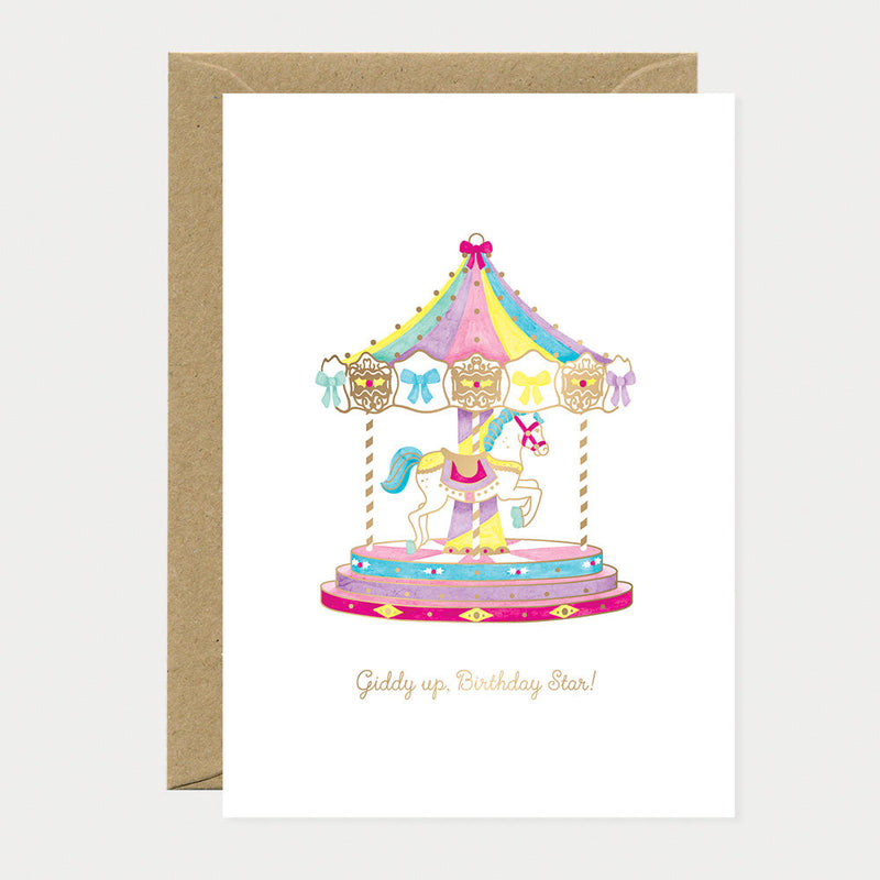 Carte Manège Giddy up Birthday star