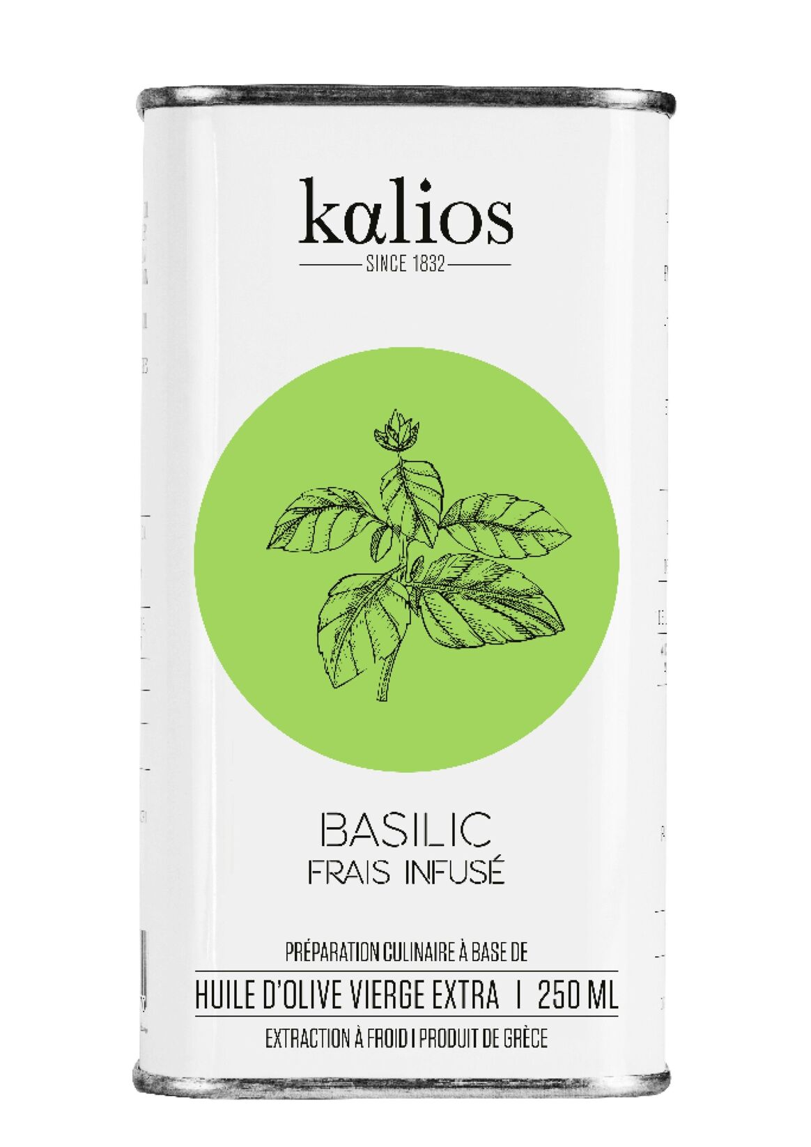 Aceite de oliva infundido con albahaca fresca.