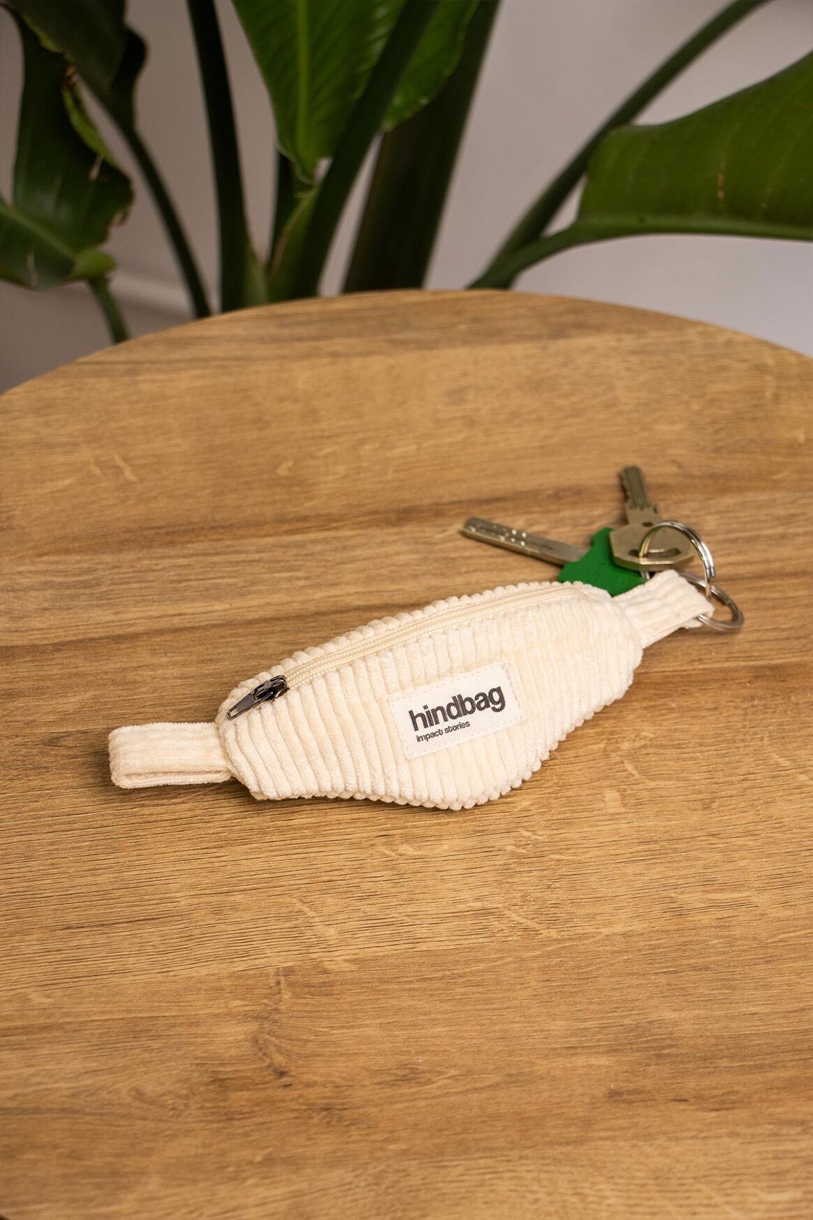 Porte-clés banane Côme Velours Beige