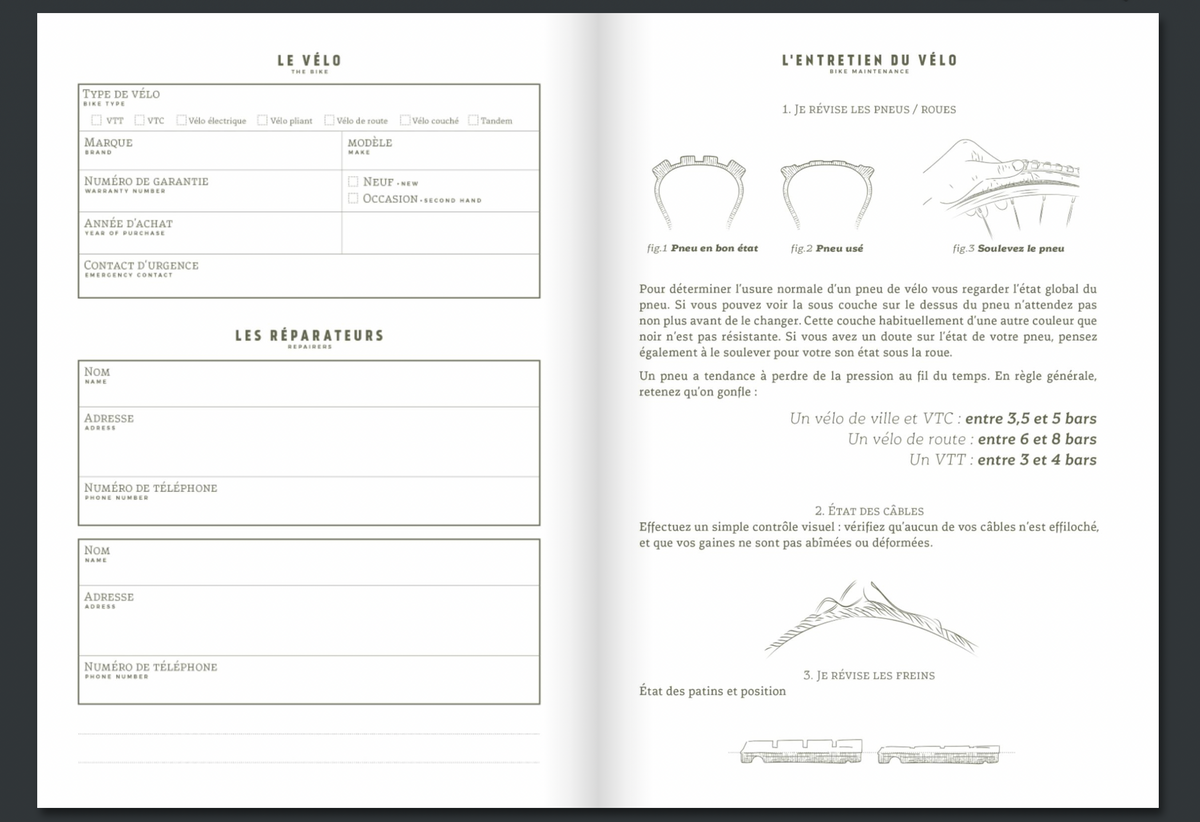 Bicycle traveler's notebook
