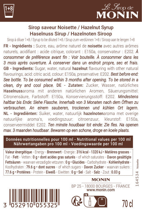 Sirop Noisette
