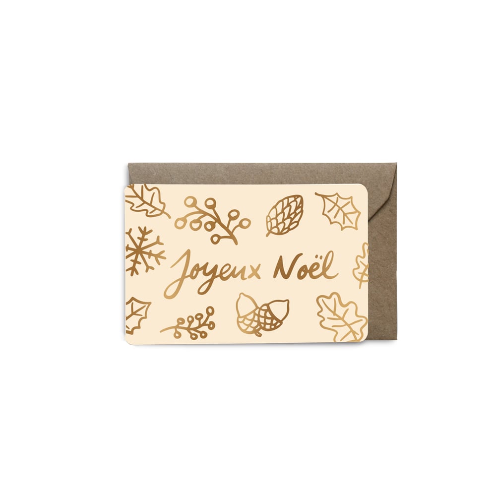 Mini Carte Feuillage Noël Jaune