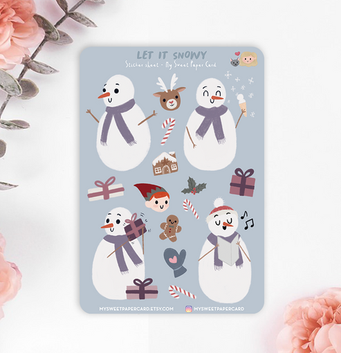 Let It Snowy Christmas Sticker Sheet