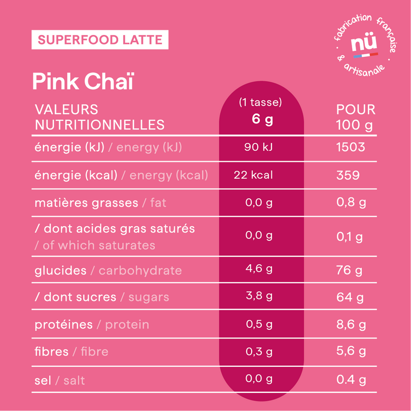 Superfood Latte - Pink Chai - 125g - nüMorning