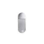 Oblong silver magnetic brooch