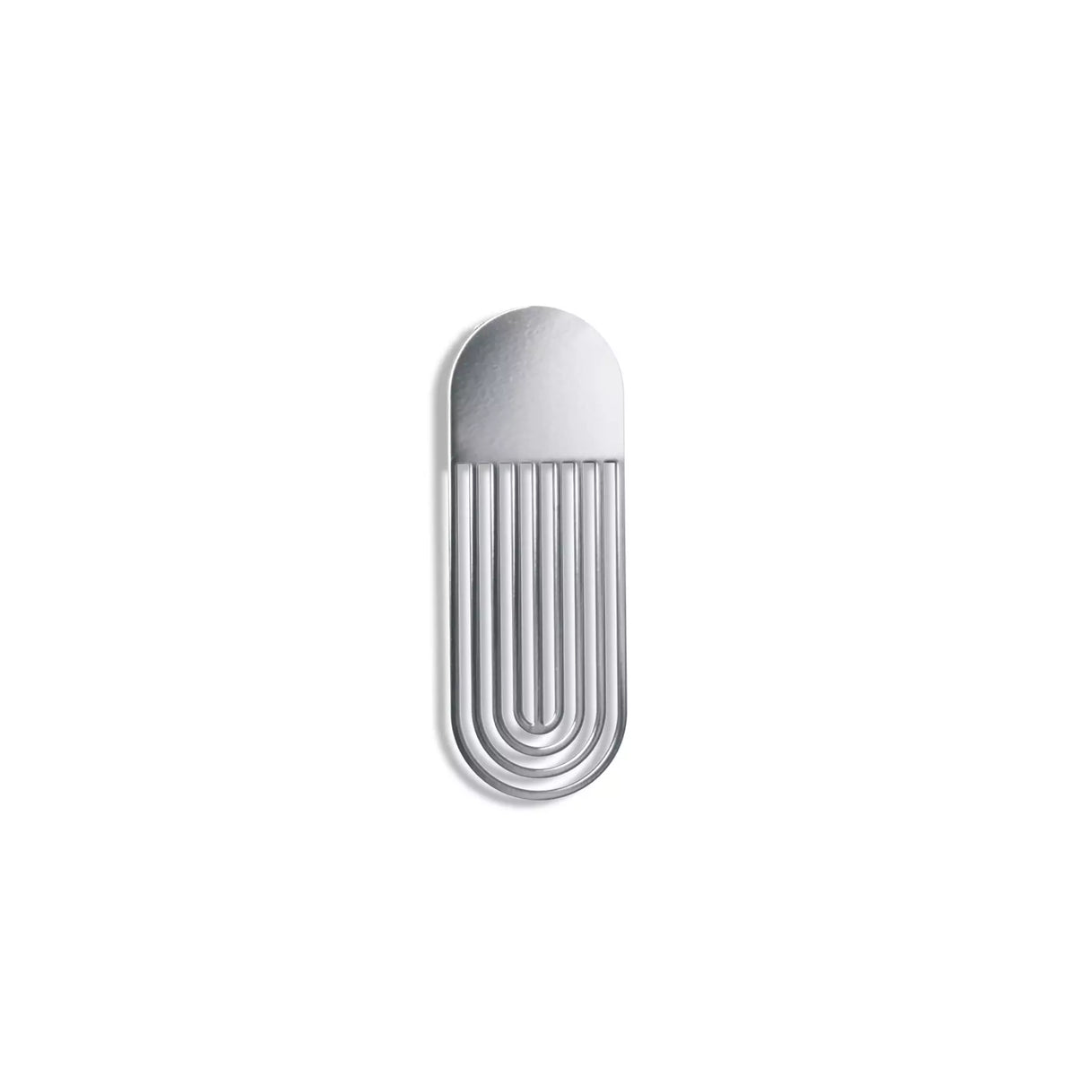 Oblong silver magnetic brooch