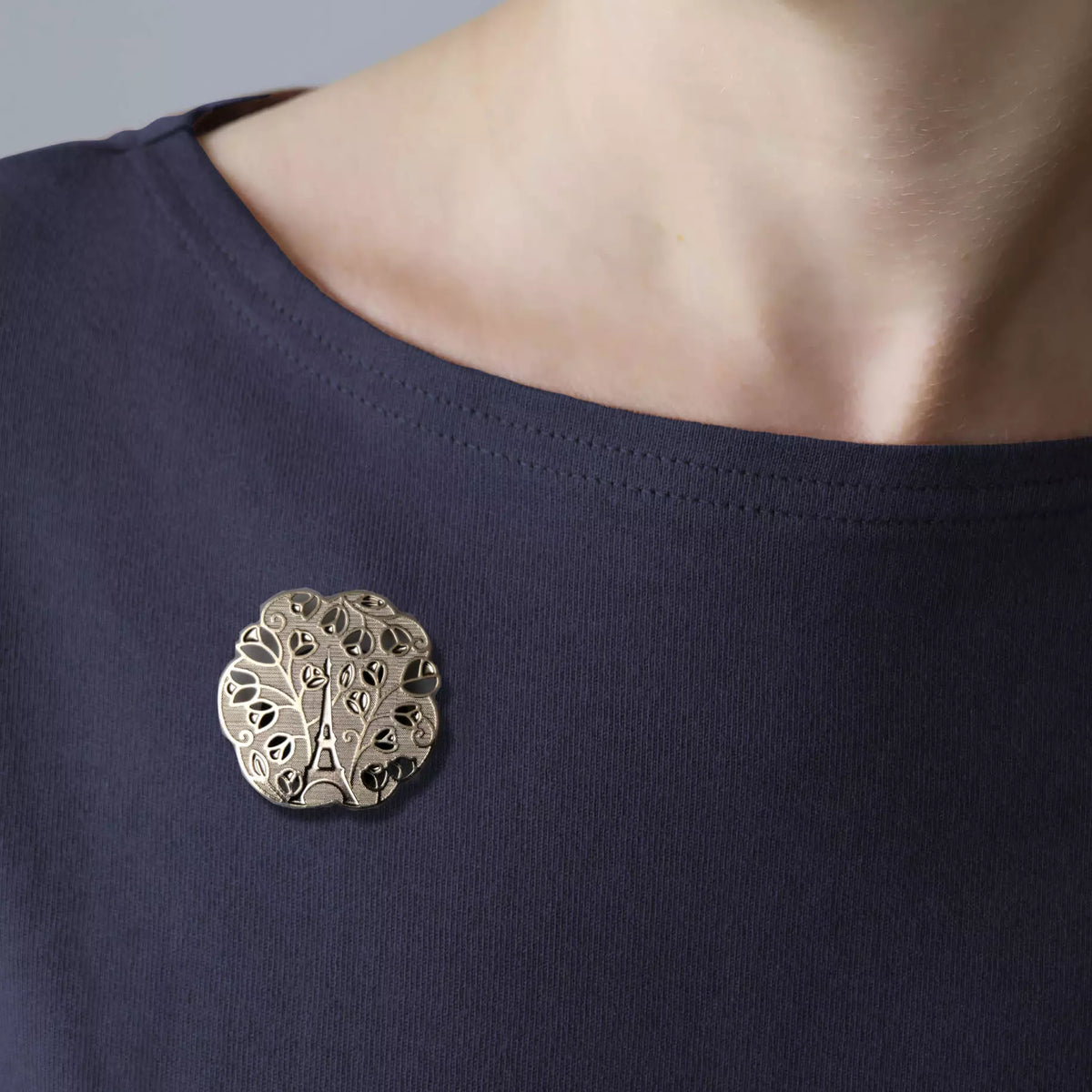 Broche Magnétique Eiffel Florale