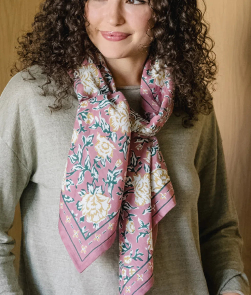 Foulard en coton Bouquet du Matin Dahlia