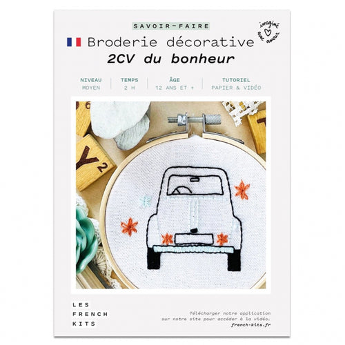 2CV Bordado Decorativo de la Felicidad 