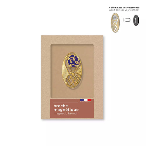 Majorelle Art Nouveau Arabesque Magnetic Brooch