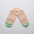 Socquette Treillis Rose Bouton